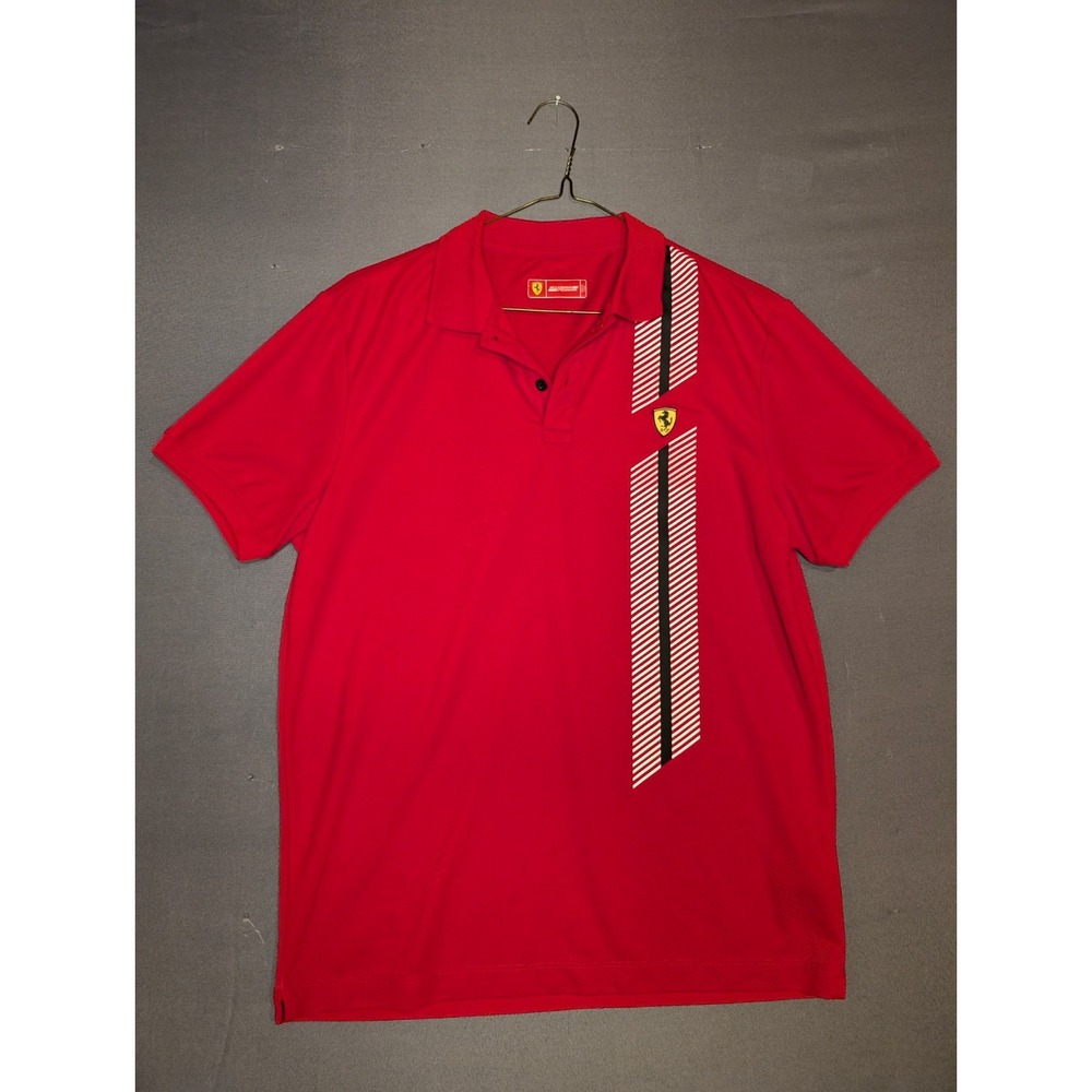 Scuderia Ferrari Red Polo Mens Size M Short Sleeve Golf Shirt 43342